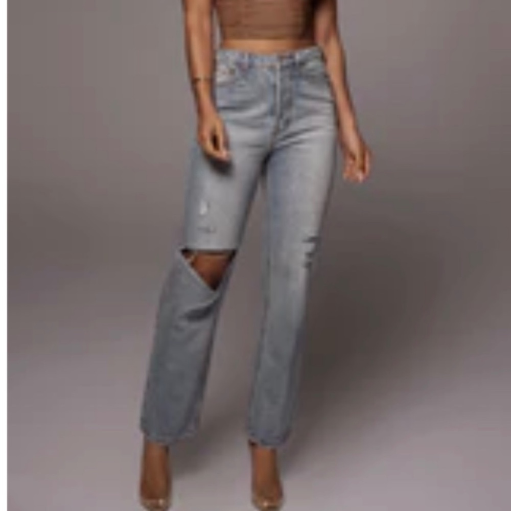 Medium denim under control rip jeans